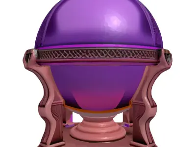 Glowing Purple Orb Claw Stand 3D model