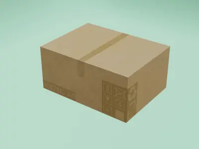 Delivery box cardboard Low-poly 3D model