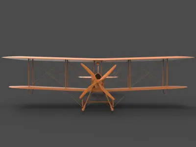 B-E-2 wwii biplane 3D print model