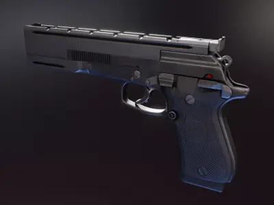 Beretta 87 Target Low-poly 3D model