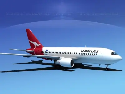 Boeing 767-100 Qantas 3D model