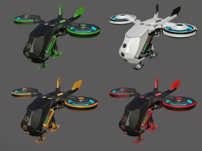 Sci-Fi Dron Free low-poly 3D model