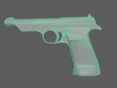 Circa1940 Walther Olympia Hunter 22LR Pistol  Low-poly 3D model