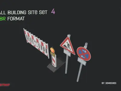 Small Building Site Set 4 in PBR format Low-poly 3D model