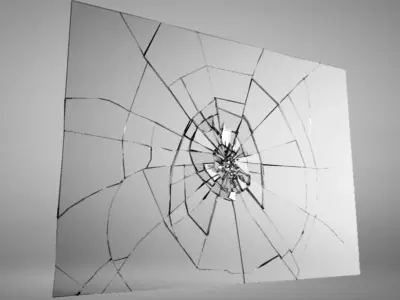 Shattering glass 3D model