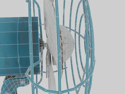 Low-Poly Worn Old Fan Low-poly 3D model