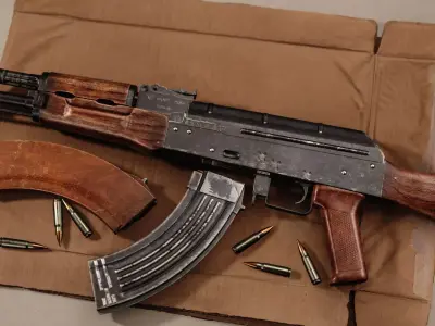 AKM AK47 Ukrainian FORT-205 Low-poly 3D model