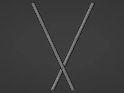 Escrima Sticks Low-poly 3D model