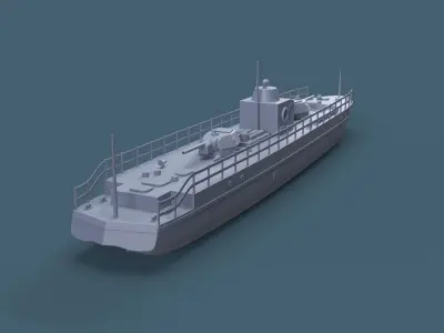 Armored boat 3D print model