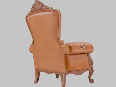 Brown Throne Seat 3D Model Low-poly 3D model