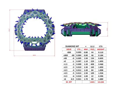 G Shock DW 6900 Watch Diamond Case - 3D print model NOW0023 3D print model