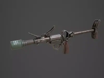 WWII German Grenade Launcher Full Pack Low-poly 3D model