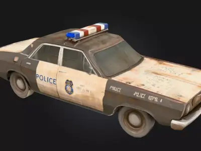 Rusty Patrol Cruiser Abandoned Law Enforcement Vehicle  Free 3D model