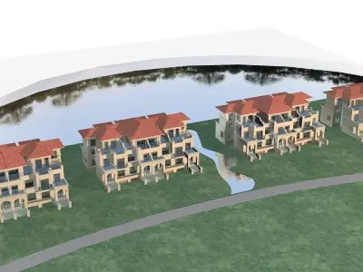 Villa residential development 3D model purchase