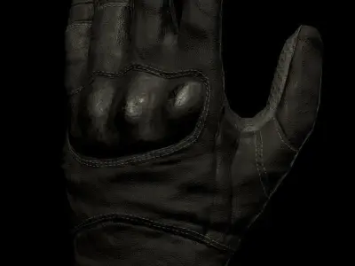 Black Military Tactical Glove Low-poly 3D model Low-poly 3D model