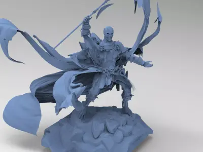 Dragon Rider Warrior Sculpture 1 3D model