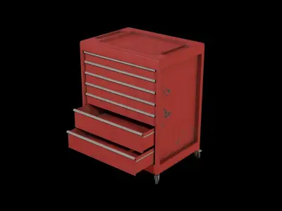 Toolchest with Drawers Low-poly 3D model
