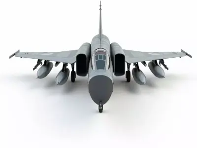 Heavy Payload Fighter Jet 3D Model Swing Wing Aircraft Low-poly 3D model