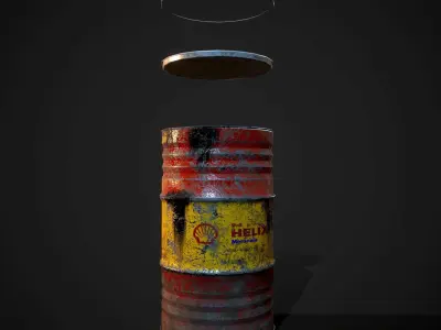 Barrels Shell helix PBR Low-poly 3D model