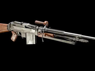 FN Model-D world war ii rifle Low-poly 3D model