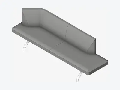 Seat - Bench - Worksmart - Backrest Bent Low-poly 3D model