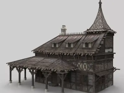 Medieval house fantasy 11 Low-poly 3D model