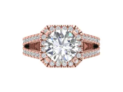 Solitaire Engagement Ring 3D print model 117