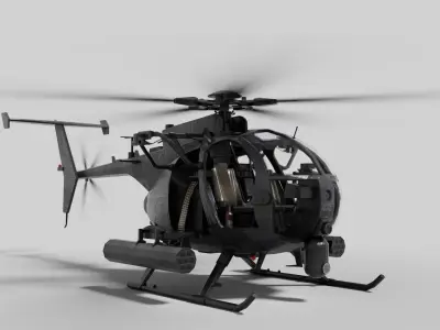 AH-6 Little Bird Rigged Low-poly 3D model
