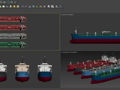  Panamax tanker Low-poly 3D model