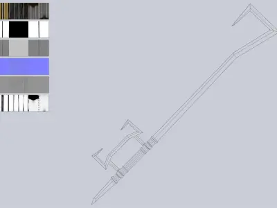 Hook sword Low-poly 3D model