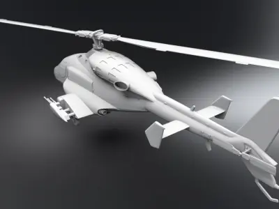 Bell 222 Airwolf scale model 3D print model