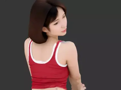 22- Chinese Style Scene - Sports Girl Training 3D model