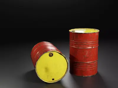Barrel Low-poly 3D model 4