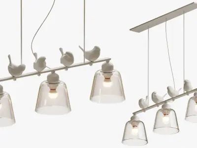 SUSPENDED LUMINAIR PROVENCE BIRD PENDANT LINE 3 3D model