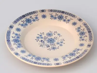 Antique and vintage plate v10 3D model