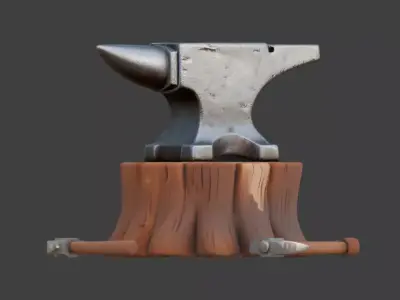 Fantasy Blacksmith Anvil 3D Model Low-poly 3D model purchase