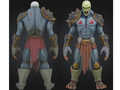 Stylized Undead Warrior Zombie Low-poly 3D model