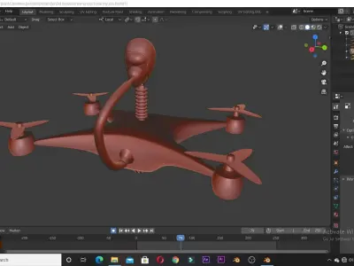 drone flying Low-poly 3D model