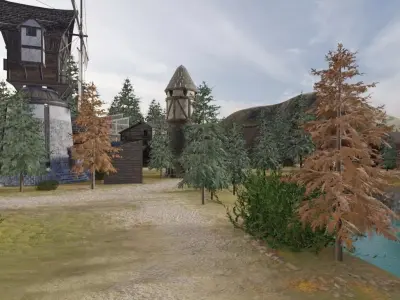 Charming Mountain Village 3D model