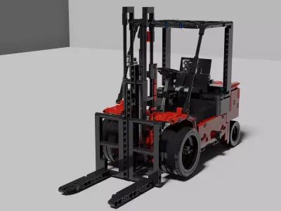 Lego Forklift Technic Free low-poly 3D model