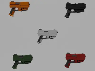 Warhammer 40k Imperial Guard Pistol Low-poly 3D model
