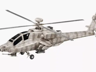 An 64 Apache helicopter Low-poly 3D model