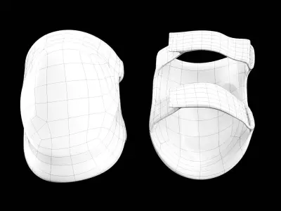 Military sand knee pads 13 Low-poly 3D model