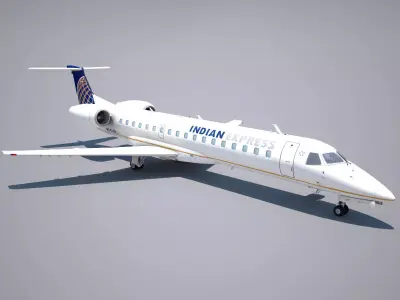 Embraer 145  Low-poly 3D model