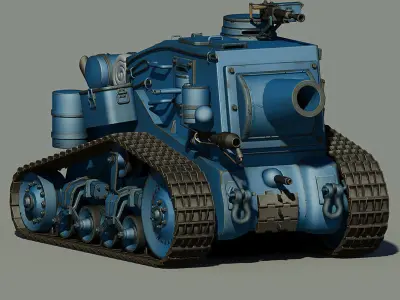Cartoon Tank Low-poly 3D model from CGTrader