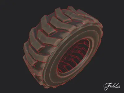Loader tyre dirt Low-poly 3D model