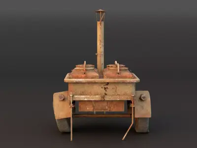 Old Army Filed Kitchen Low-poly 3D model