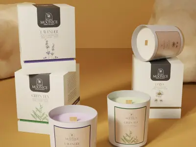 Candle Cups 3D Model Candle Scents Gift Set Box Low-poly 3D model