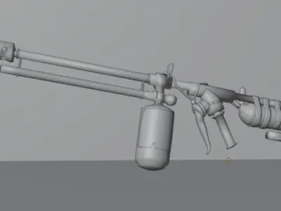 flamethrower fire extinguisher with note Free low-poly 3D model