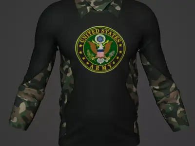 Military Soldier Clothing T-shirt Low-poly 3D model 26